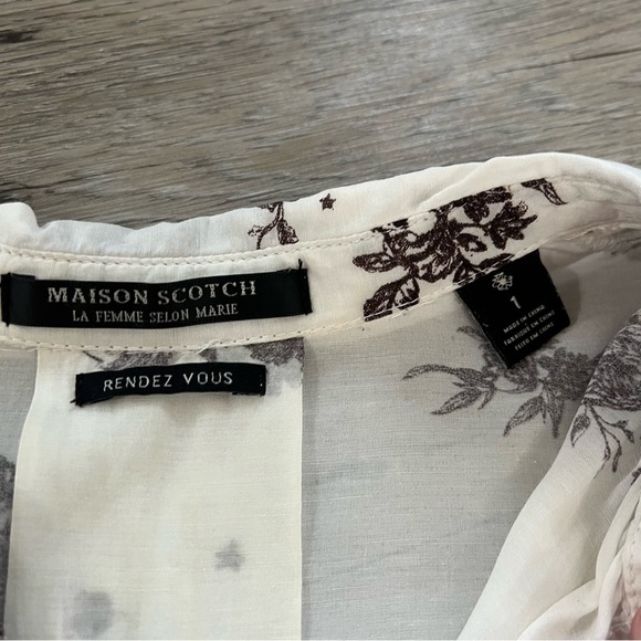 Scotch & Soda Cream and Brown Floral Button Down Shirt - Picture 3 of 8